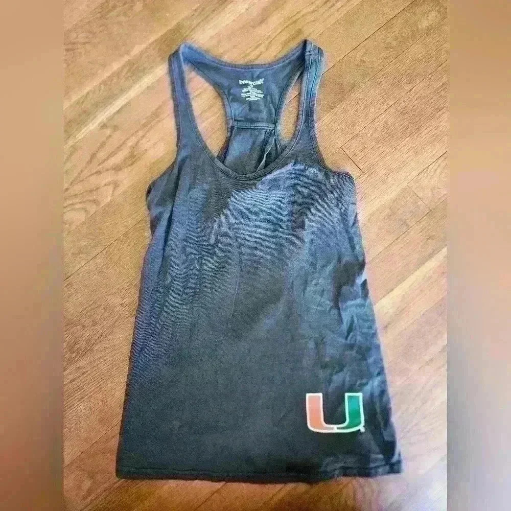 Women's University of Miami Hurricanes Racerback Tank Top. Size Medium